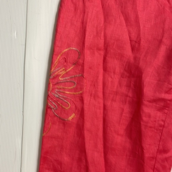 Nikki Valenti Irish linen floral embroidered palazzo pants women size 14 - Picture 7 of 11